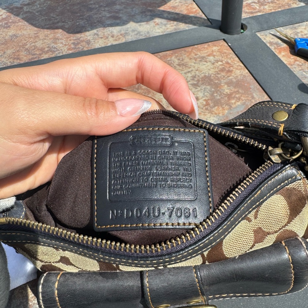 Coach Brown and Tan Shoulder Bag